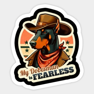 Cowboy Doberman Sticker